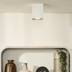 Faretto cubo a soffitto bianco orientabile