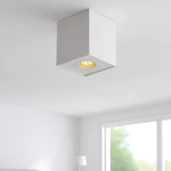 Faretto cubo a soffitto bianco orientabile