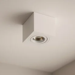 Faretto cubo da soffitto bianco orientabile