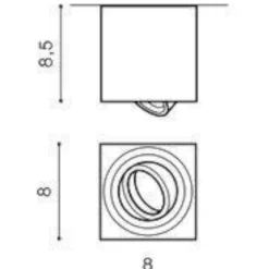Faretto cubo da soffitto bianco orientabile