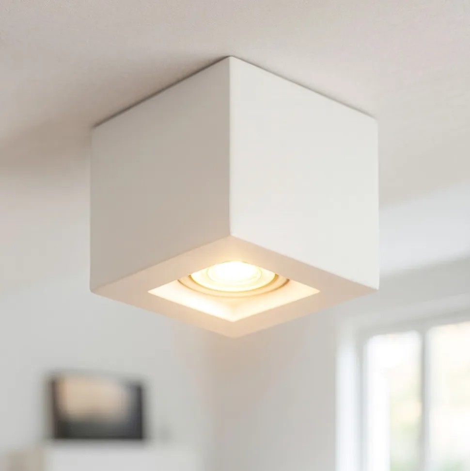 Faretto cubo da soffitto di gesso bianco isyluce
