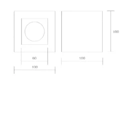 Faretto cubo da soffitto di gesso bianco isyluce