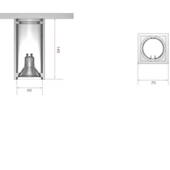 Faretto cubo da soffitto gesso bianco isyluce