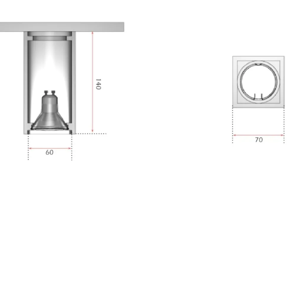 Faretto cubo da soffitto gesso bianco isyluce