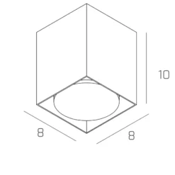 Faretto cubo da soffitto grigio toplight