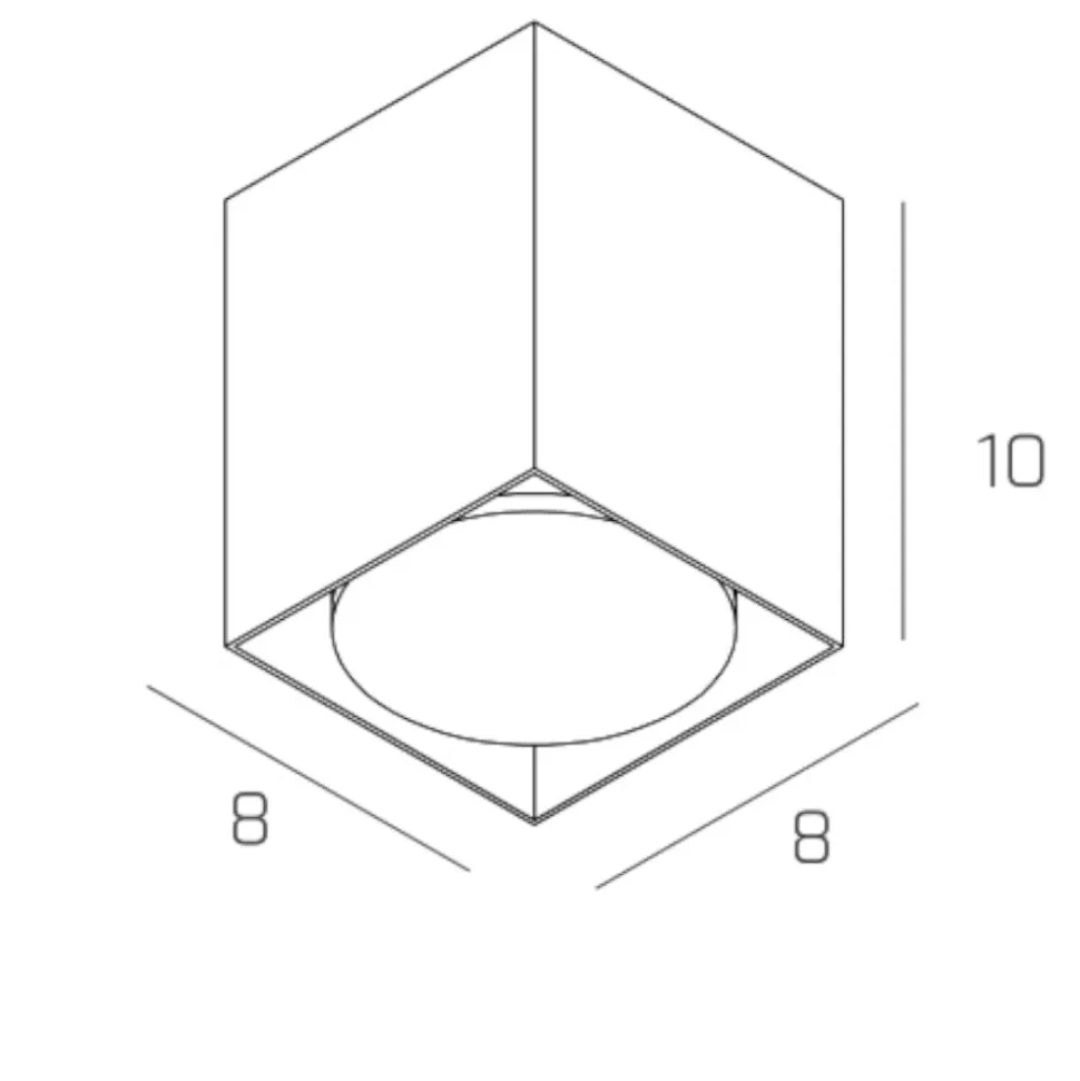 Faretto cubo da soffitto grigio toplight