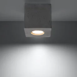 Faretto cubo da soffitto in cemento grigio per interno