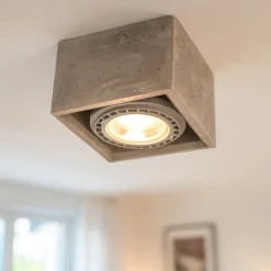 Faretto cubo da soffitto in cemento quadrata