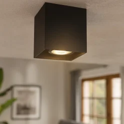 Faretto cubo da soffitto nero quadrato