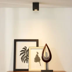 Faretto cubo da soffitto nero quadrato