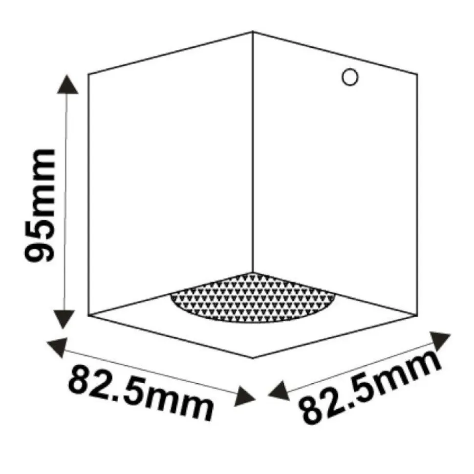 Faretto cubo da soffitto nero quadrato