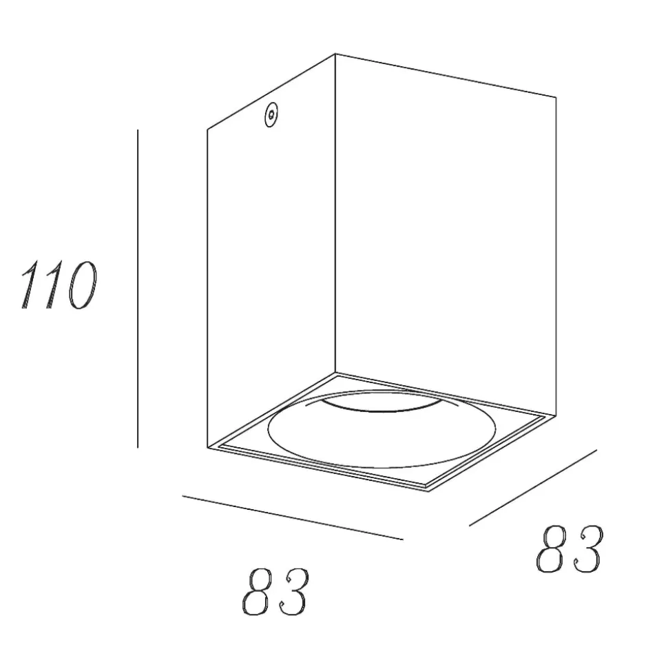 Faretto cubo da soffitto 4.5w 3000k dimmerabile grafite
