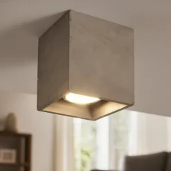 Faretto cubo di cemento da soffitto grigio fp