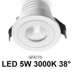 Faretto da incasso a led gea luce 5w 3000k rotondo bianco alya