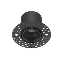 Faretto da incasso a scomparsa led tondo per cartongesso nero 3w 3000k