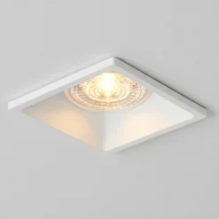Faretto da incasso a soffitto in metallo quadrato bianco
