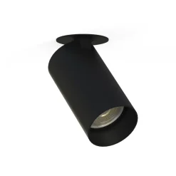 Faretto da incasso a soffitto cilindro nero orientabile
