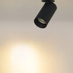 Faretto da incasso a soffitto cilindro nero orientabile