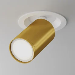 Faretto da incasso a soffitto cilindro oro orientabile maytoni focus