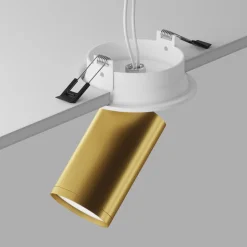 Faretto da incasso a soffitto cilindro oro orientabile maytoni focus