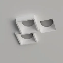 Faretto da incasso 3 luci gx53 led quadrati in gesso da soffitto