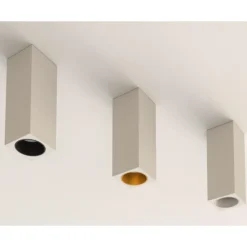 Faretto da soffitto bianco nero gesso e alluminio
