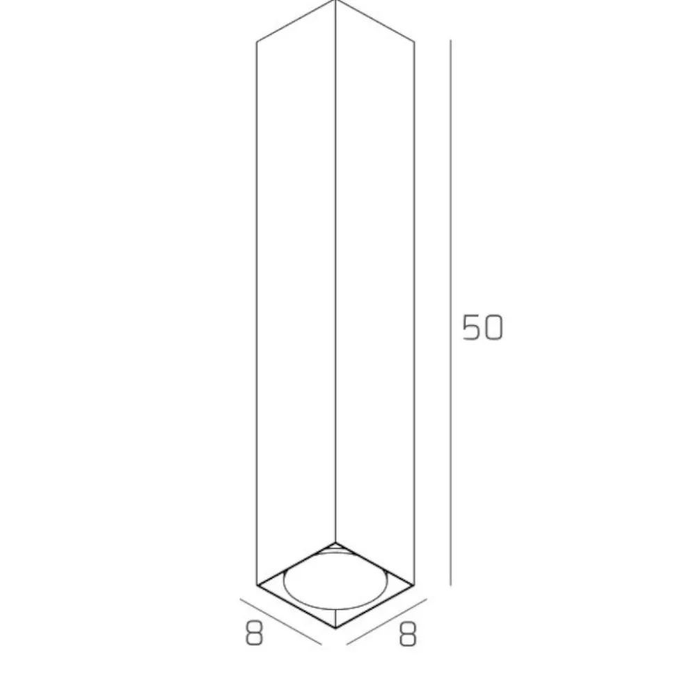 Faretto da soffitto bianco squadrato top light