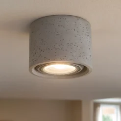 Faretto da soffitto cemento grigio cilindro rotondo