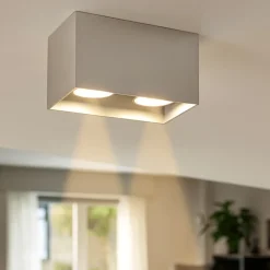 Faretto da soffitto cestello grigio i doppia luce