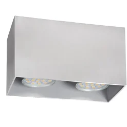 Faretto da soffitto cestello grigio i doppia luce