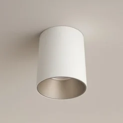 Faretto da soffitto cilindro metallo bianco argento