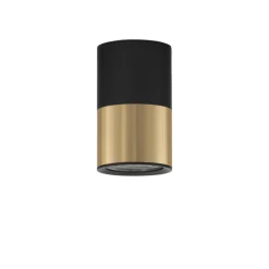 Faretto da soffitto cilindro bicolore nero oro