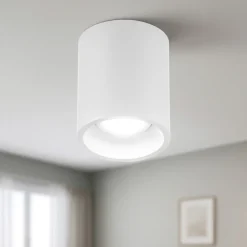 Faretto da soffitto cilindro bianco di alluminio