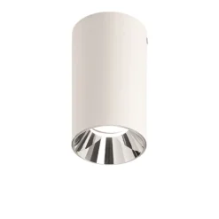 Faretto da soffitto cilindro bianco riflettore cromato