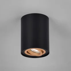 Faretto da soffitto cilindro nero oro orientabile