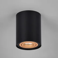 Faretto da soffitto cilindro nero oro orientabile
