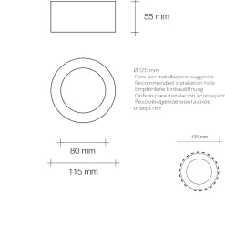 Faretto tondo in gesso da incasso per cartongesso sforzin filiatra