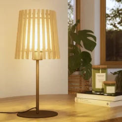 Fattoria eglo lampada da tavolo stile nordico in legno