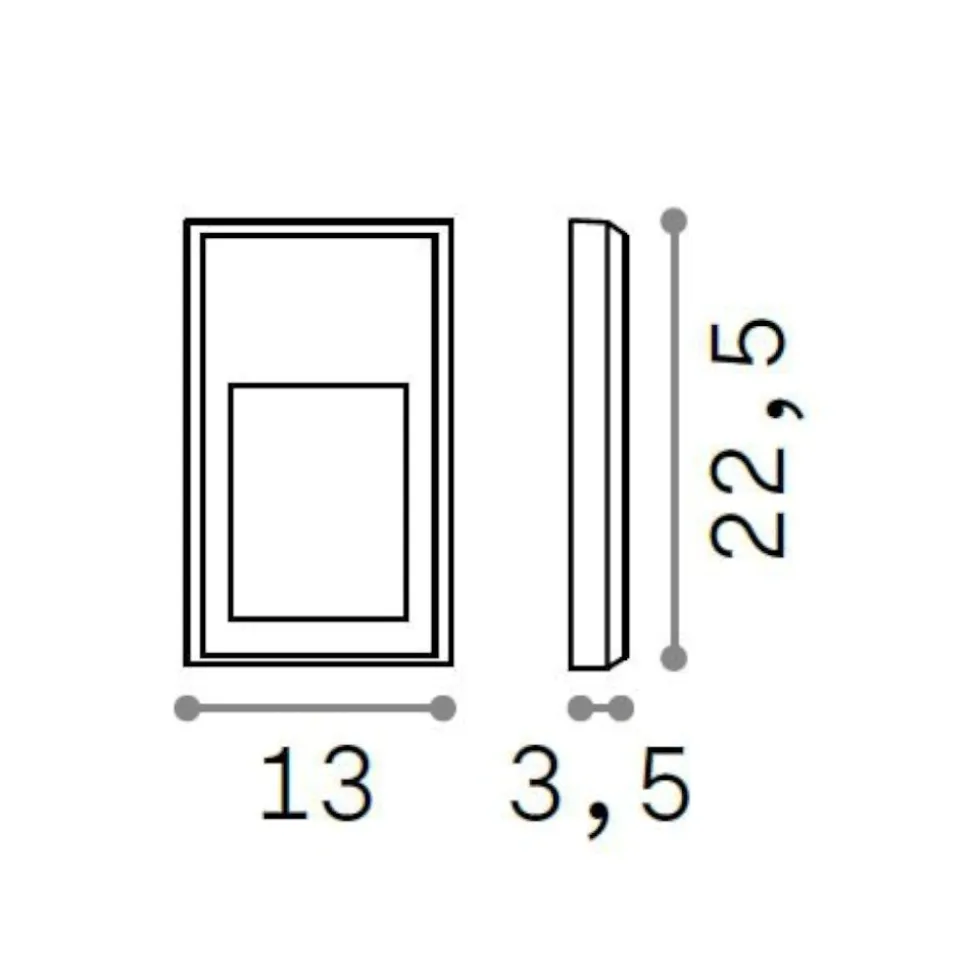 Febe-2 ap segnapasso led 6w 4000k da esterno ideal lux ip65 antracite