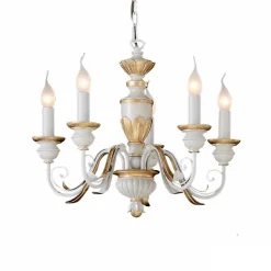 Firenze sp5 ideal lux lampadario stanza da letto classica 5 luci bianco antico oro