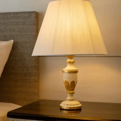 Firenze tl1 ideal lux abat-jour da comodino camera da letto bianca e oro