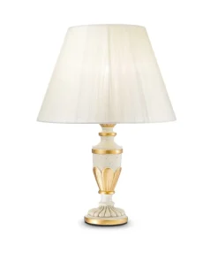 Firenze tl1 ideal lux abat-jour da comodino camera da letto bianca e oro