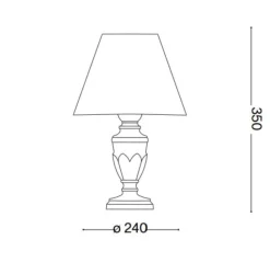 Firenze tl1 ideal lux abat-jour da comodino camera da letto bianca e oro