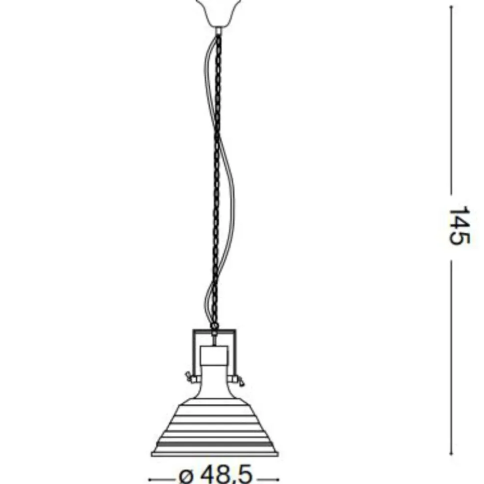 Fisherman sp1 ideal lux lampadario per isola cucina nero opaco