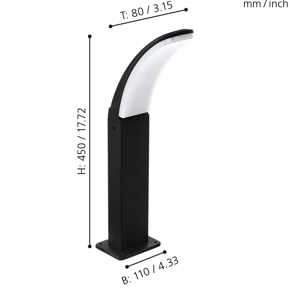 Fiumicino eglo lampioncino da giardino nero moderno led 11w 3000k