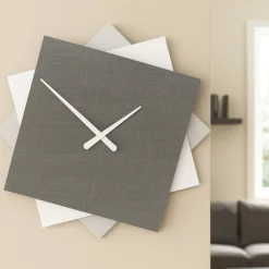 Foy orologio grande da parete 60cm bianco radica grigia