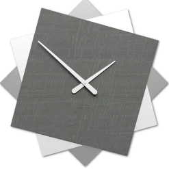 Foy orologio grande da parete 60cm bianco radica grigia