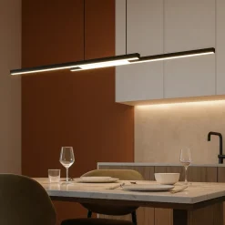 Fraioli z eglo lampadario per cucina colore nero led rgb 2700k a 6500k