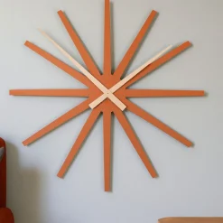 Frizz orologio da parete grande 81cm terracotta in legno