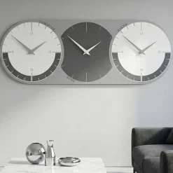 Fusi orari orologio da muro moderno grigio quarzo e bianco